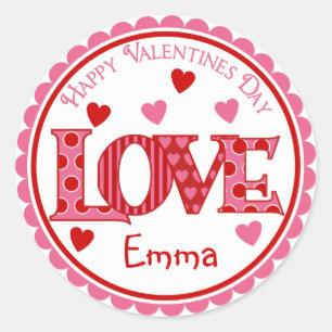 Valentijnsdag LOVE-stickers Ronde Sticker