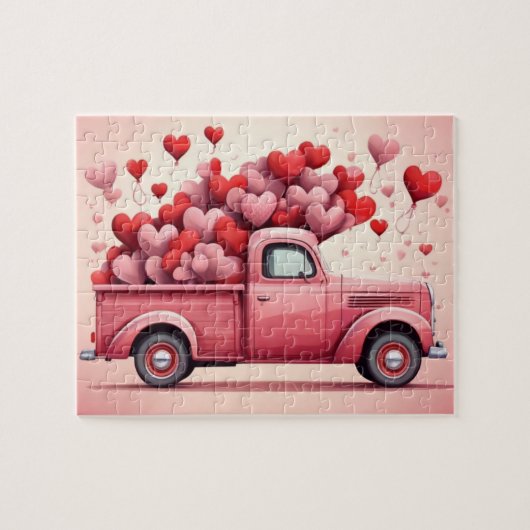  Valentijnsdag Love Truck Legpuzzel (Horizontaal)