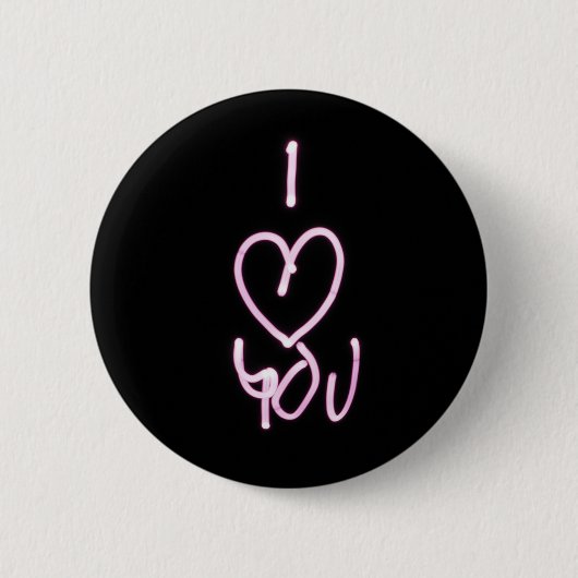 Valentijnsdag Love U Typographic Afbeelding Quote Ronde Button 5,7 Cm (Voorkant)