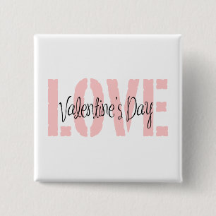 Valentijnsdag Love Vierkante Button 5,1 Cm