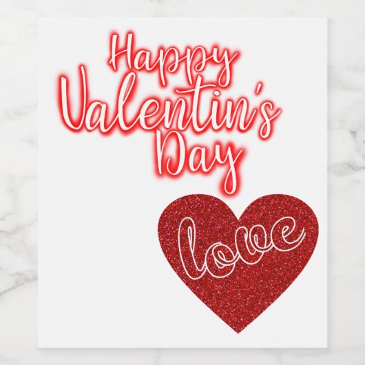 Valentijnsdag Love Wijn Etiket (Enkel label)