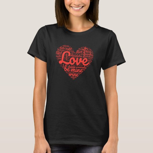 Valentijnsdag Love Words Heart Cute Couple's Mat T-shirt (Voorkant)