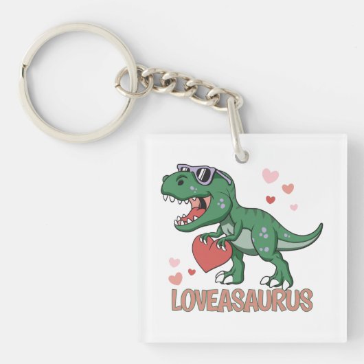 Valentijnsdag Loveasaurus Sleutelhanger (voorkant)