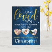 Valentijnsdag Loved Photo Collage Heart Custom Kaart (Gele Bloem)