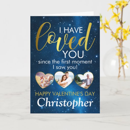 Valentijnsdag Loved Photo Collage Heart Custom Kaart (Gele Bloem)