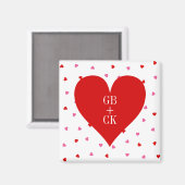 Valentijnsdag Lover's Initialen Magneten (Voorkant / Achterkant)