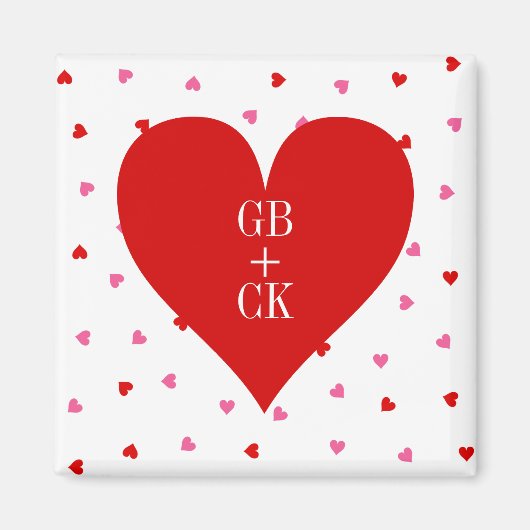 Valentijnsdag Lover's Initialen Magneten (Voorkant)