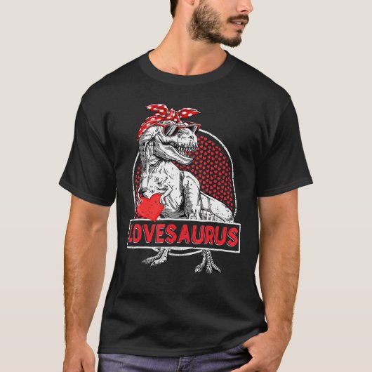 Valentijnsdag Lovesaurus T Rex Dinosaur Girls Kind T-shirt (Voorkant)