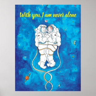 Valentijnsdag Loving Astronauts Paar Poster