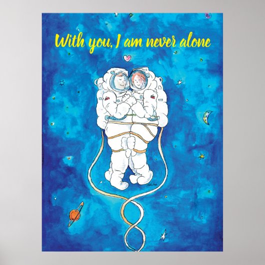 Valentijnsdag Loving Astronauts Paar Poster (Voorkant)