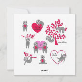 Valentijnsdag Luiaard  Feestdagenkaart (Achterkant)