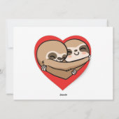 Valentijnsdag luiaard vlakke kaart (Achterkant)