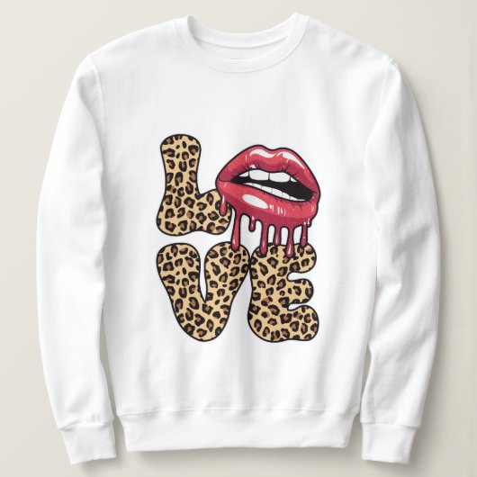 Valentijnsdag luipaard liefde voor meisjes trui (Design voorkant)