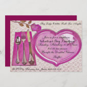 Valentijnsdag Luncheon Uitnodiging (Voorkant / Achterkant)