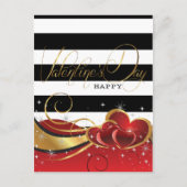 Valentijnsdag luxe gestreept feestdagenkaart (Voorkant)