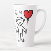 Valentijnsdag Mam Red Heart Cartoon XOXO Boy Latte Mok (Rechts)