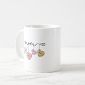 Valentijnsdag Mama Kinder Namen Snoep Harten Koffiemok (Voorkant links)