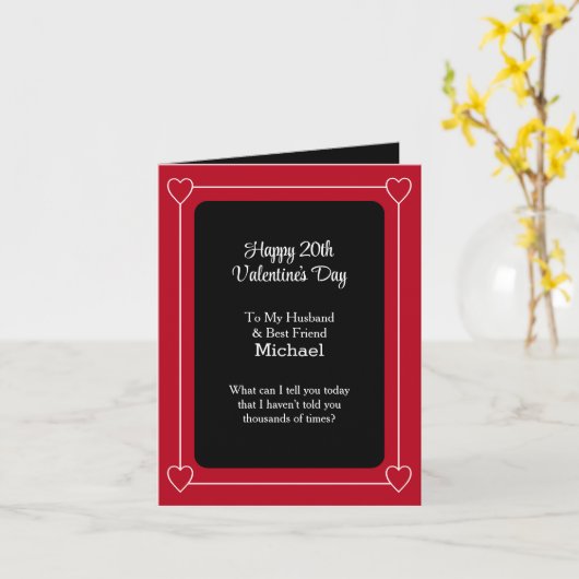 Valentijnsdag man en beste vriend toevoegen jaar kaart (Gele Bloem)