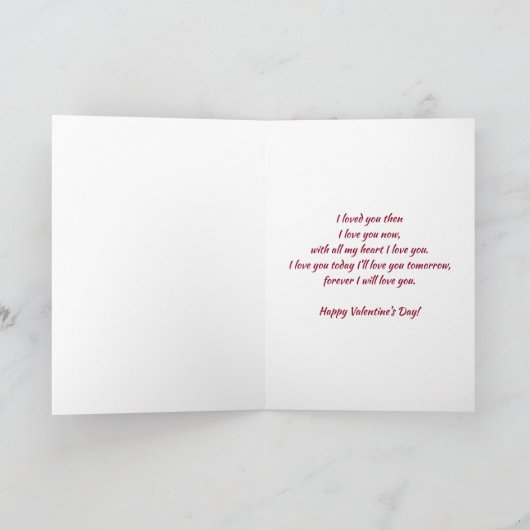 Valentijnsdag, man. Groot rood hart/bloemen Feestdagen Kaart (Binnen)