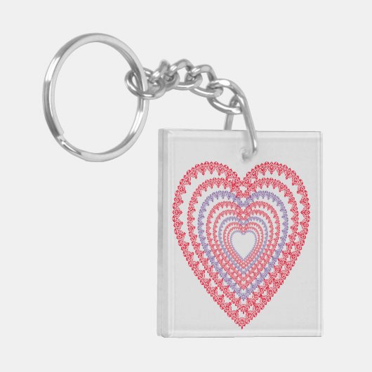 Valentijnsdag Mandala Hart-ontroerende Boodschap Sleutelhanger (Voorkant Links)