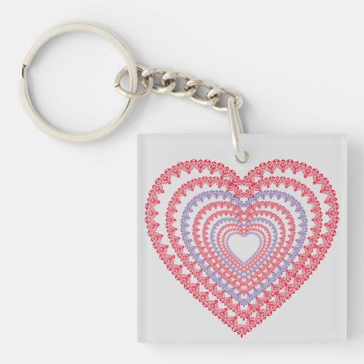 Valentijnsdag Mandala Hart-ontroerende Boodschap Sleutelhanger (Voorkant)