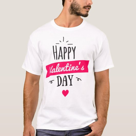 Valentijnsdag mannen wit T-shirt (Voorkant)