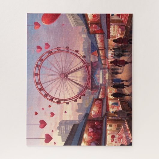 Valentijnsdag Markt Legpuzzel (Verticaal)
