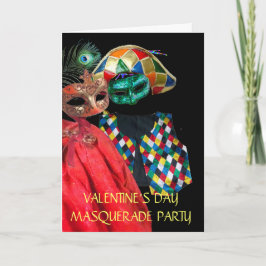 VALENTIJNSDAG MASQUERADE MASKS,HARLEQUINKOSTUOM FEESTDAGEN KAART