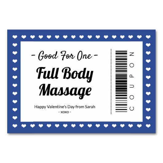 Valentijnsdag Massage Love Coupon Couple Gift Kaart (Voorkant)
