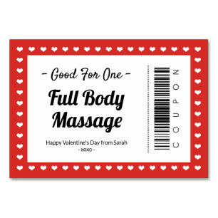 Valentijnsdag Massage Love Coupon Couple Gift Kaart