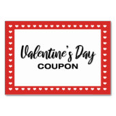 Valentijnsdag Massage Love Coupon Couple Gift Kaart (Achterkant)