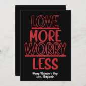 Valentijnsdag: Meer Liefde Minder Zorg Feestdagenkaart (Voorkant / Achterkant)