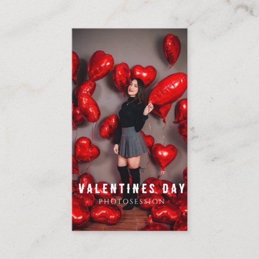 Valentijnsdag Meisje Fotosessie Visitekaartje (Voorkant)