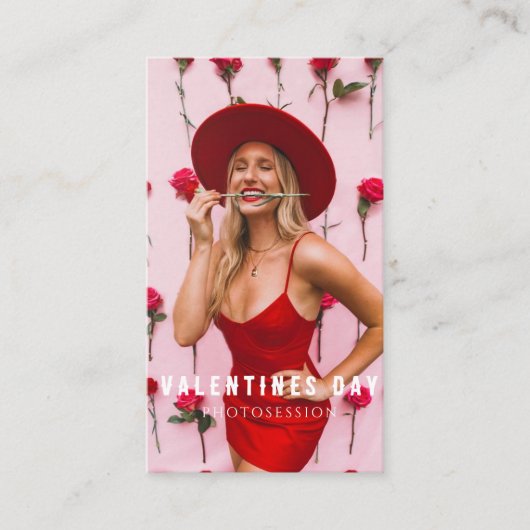 Valentijnsdag Meisje Fotosessie Visitekaartje (Voorkant)
