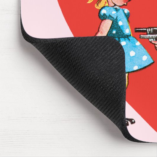  Valentijnsdag, meisje met cowboy Muismat (Hoek)