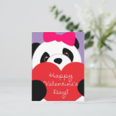 Valentijnsdag meisje panda Briefkaart (Staand voorkant)