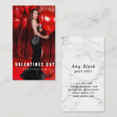 Valentijnsdag Meisjes Fotosessie Business Visitekaartje (Voorkant / Achterkant)