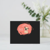 Valentijnsdag met Cute Pug Dog Briefkaart (Staand voorkant)
