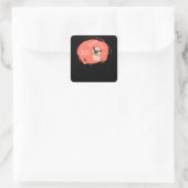 Valentijnsdag met Cute Pug Dog Vierkante Sticker (Tas)