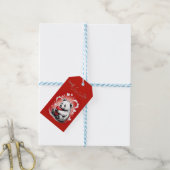 Valentijnsdag met de rijke teddybeer cadeaulabel (Met Touw)