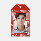 Valentijnsdag met de rijke teddybeer cadeaulabel (Achterkant)