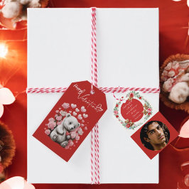 Valentijnsdag met de rijke teddybeer cadeaulabel