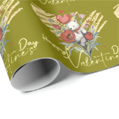 Valentijnsdag met de rijke teddybeer cadeaupapier (Rol Hoek)