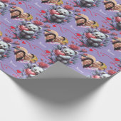 Valentijnsdag met de rijke teddybeer cadeaupapier (Hoek)