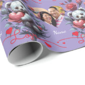 Valentijnsdag met de rijke teddybeer cadeaupapier (Rol Hoek)