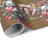 Valentijnsdag met de rijke teddybeer cadeaupapier (Rol Hoek)