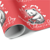 Valentijnsdag met de rijke teddybeer cadeaupapier (Rol Hoek)