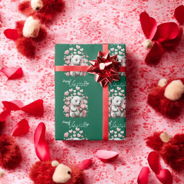 Valentijnsdag met de rijke teddybeer cadeaupapier