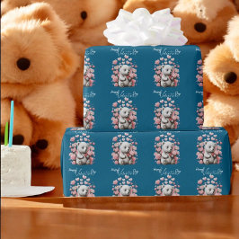 Valentijnsdag met de rijke teddybeer cadeaupapier