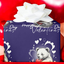 Valentijnsdag met de rijke teddybeer cadeaupapier